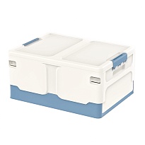 Ящик пластиковый складной белый, дно синее, 480х360х240 мм в Сочи Ящик пластиковый складной белый, дно синее, 480х360х240 мм в Сочи