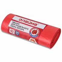 Мешки для мусора 60 л, красный, в рулоне 20 шт., ПНД, 10 мкм, 680х580 мм, LAIMA, 606702 в Сочи Мешки для мусора 60 л, красный, в рулоне 20 шт., ПНД, 10 мкм, 680х580 мм, LAIMA, 606702 в Сочи