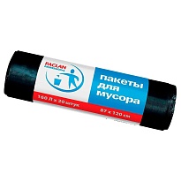 Мешки для мусора 160 л, черные, в рулоне 20 шт., ПВД, 30 мкм, 1200х870 мм, PACLAN Professional, 604082 в Сочи Мешки для мусора 160 л, черные, в рулоне 20 шт., ПВД, 30 мкм, 1200х870 мм, PACLAN Professional, 604082 в Сочи