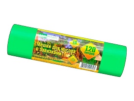 Мешки для мусора 120 л, с завязками, зеленые, в рулоне 10 шт., ПНД, 15 мкм, 800х750 мм, VIP, Z12010green в Сочи Мешки для мусора 120 л, с завязками, зеленые, в рулоне 10 шт., ПНД, 15 мкм, 800х750 мм, VIP, Z12010green в Сочи