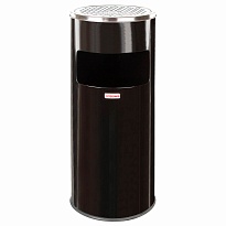 Урна с пепельницей 27 л, нержавеющая сталь, черная, LAIMA PROFESSIONAL в Сочи
