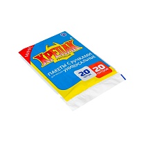 Мешки для мусора 20 л, с ручками, черные, в пачке 20 шт., ПНД, 10 мкм, 550х440 мм, Крепак, 4607075710085 в Сочи