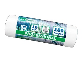 Мешки для мусора 180 л, прозрачные, в рулоне 10 шт., ПВД, 30 мкм, 1100х930 мм, PROFESSIONAL, 180104408 в Сочи