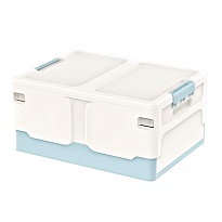 Ящик пластиковый складной белый, дно голубое, 480х360х240 мм в Сочи