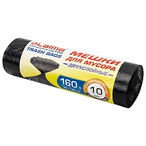 Мешки для мусора 160 л, черные, в рулоне 10 шт., ПВД, 30 мкм, 1200х900 мм, LAIMA ULTRA, 607694 в Сочи