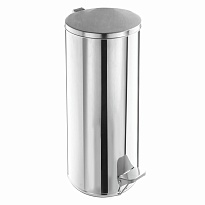 Ведро для мусора с педалью, усиленное, Титан, 30 л, кольцо под мешок, нержавеющая сталь, хром в Сочи