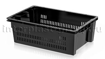 Ящик универсальный для овощей, фруктов и хлеба перфорированные стенки сплошное дно черный в Сочи Ящик универсальный для овощей, фруктов и хлеба перфорированные стенки сплошное дно черный в Сочи