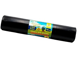 Мешки для мусора 200 л, ароматизированные, черные, в рулоне 10 шт., ПВД, 100 мкм, 1200х800 мм, Добрыня, Dob20010black в Сочи