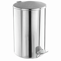 Ведро для мусора с педалью, усиленное, Титан, 20 л, кольцо под мешок, нержавеющая сталь, хром в Сочи