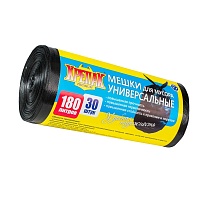 Мешки для мусора 180 л, черные, в рулоне 30 шт., ПНД, 20 мкм, 1150х800 мм, Крепак, 4607075710139 в Сочи Мешки для мусора 180 л, черные, в рулоне 30 шт., ПНД, 20 мкм, 1150х800 мм, Крепак, 4607075710139 в Сочи