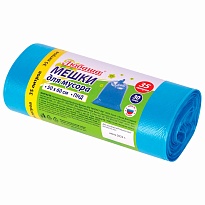 Мешки для мусора 35 л, синие, в рулоне 30 шт., ПНД, 10 мкм, 600х500 мм, Любаша, 608091 в Сочи