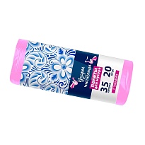 Мешки для мусора 35 л, с ушками, розовые, в рулоне 20 шт., ПНД, 12 мкм, 655х500 мм, Узоры Чистоты, МУ3469 (МСУ-35роз) в Сочи