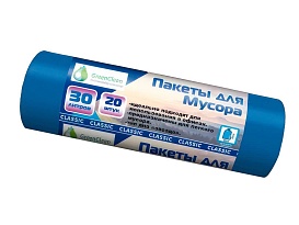 Мешки для мусора 30 л, синие, в рулоне 20 шт., ПНД, 7 мкм, 600х500 мм, MIRPACK Classik, 302041 в Сочи Мешки для мусора 30 л, синие, в рулоне 20 шт., ПНД, 7 мкм, 600х500 мм, MIRPACK Classik, 302041 в Сочи
