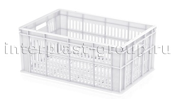 Ящик для молока, мяса, овощей и фруктов большая перфорация дно перфорированное белый в Сочи Ящик для молока, мяса, овощей и фруктов большая перфорация дно перфорированное белый в Сочи