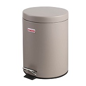 Ведро-контейнер для мусора (урна) с педалью LAIMA Classic, 5 л, серое, матовое, металл, со съемным внутренним ведром