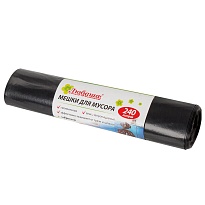 Мешки для мусора 240 л, черные, в рулоне 5 шт., ПВД 30 мкм, 1300х900 мм, Любаша, 605338 в Сочи Мешки для мусора 240 л, черные, в рулоне 5 шт., ПВД 30 мкм, 1300х900 мм, Любаша, 605338 в Сочи