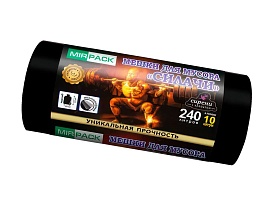 Мешки для мусора 240 л, ароматизированные, черные, в рулоне 10 шт., ПВД 40 мкм, 1500х1100 мм, СИЛАЧИ, sil24011110 в Сочи