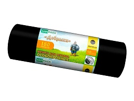 Мешки для мусора 180 л, ароматизированные, черные, в рулоне 10 шт., ПВД, 100 мкм, 1100х930 мм, Добрыня, Dob18010black в Сочи