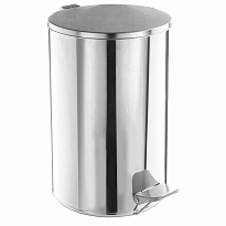 Ведро для мусора с педалью, усиленное, ТИТАН, 10 л, кольцо под мешок, нержавеющая сталь, хром в Сочи